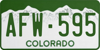 CO license plate AFW595