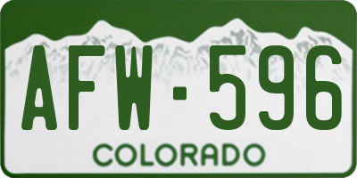 CO license plate AFW596