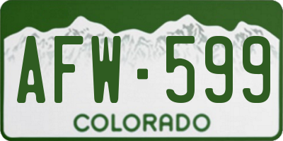 CO license plate AFW599