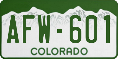 CO license plate AFW601