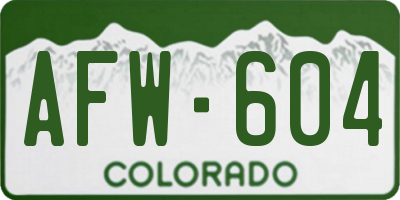 CO license plate AFW604