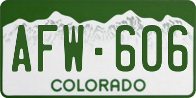 CO license plate AFW606