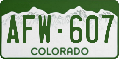 CO license plate AFW607