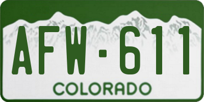 CO license plate AFW611