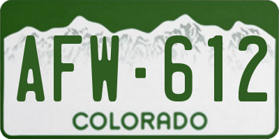 CO license plate AFW612