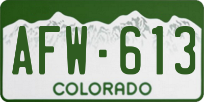 CO license plate AFW613