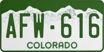 CO license plate AFW616