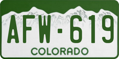 CO license plate AFW619