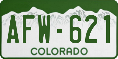 CO license plate AFW621