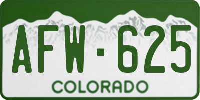 CO license plate AFW625
