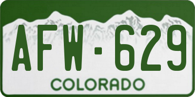 CO license plate AFW629