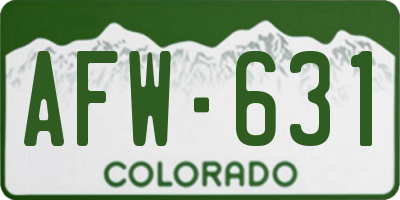 CO license plate AFW631