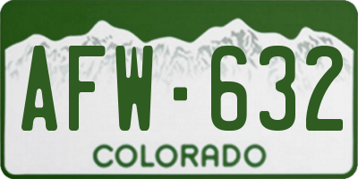 CO license plate AFW632