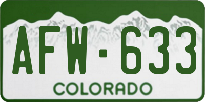 CO license plate AFW633