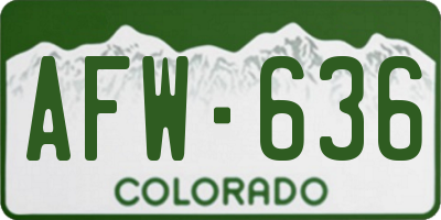 CO license plate AFW636