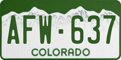 CO license plate AFW637