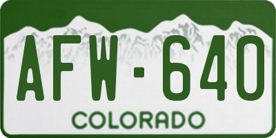 CO license plate AFW640