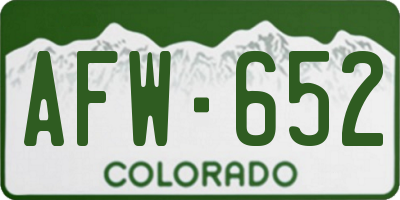 CO license plate AFW652