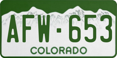 CO license plate AFW653