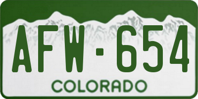 CO license plate AFW654