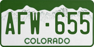 CO license plate AFW655