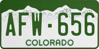 CO license plate AFW656