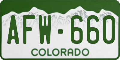 CO license plate AFW660