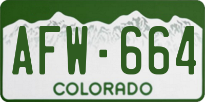 CO license plate AFW664