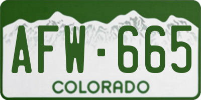 CO license plate AFW665