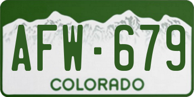 CO license plate AFW679