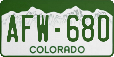 CO license plate AFW680