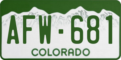 CO license plate AFW681