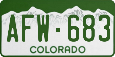 CO license plate AFW683