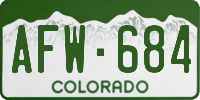 CO license plate AFW684
