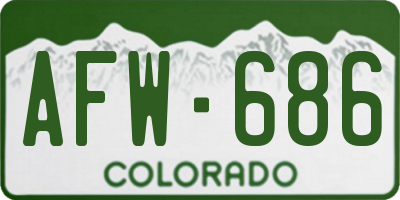 CO license plate AFW686