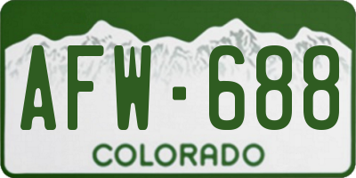 CO license plate AFW688