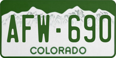 CO license plate AFW690