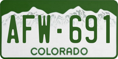 CO license plate AFW691