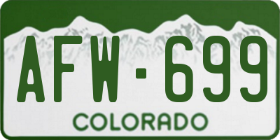 CO license plate AFW699