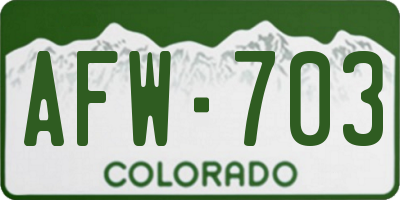 CO license plate AFW703