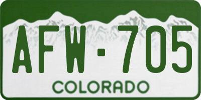 CO license plate AFW705