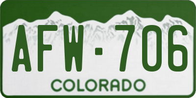 CO license plate AFW706