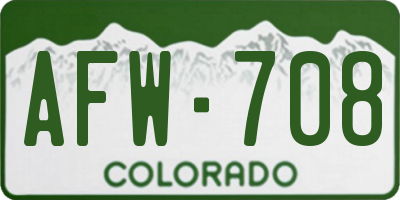 CO license plate AFW708