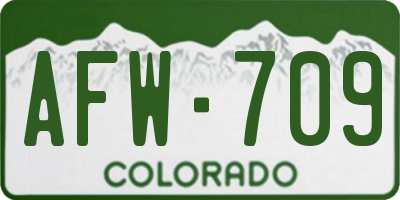 CO license plate AFW709