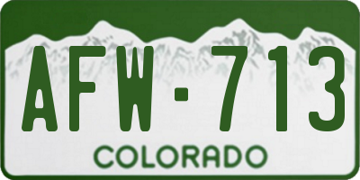CO license plate AFW713