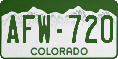 CO license plate AFW720