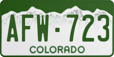 CO license plate AFW723