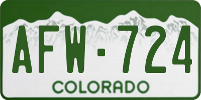 CO license plate AFW724
