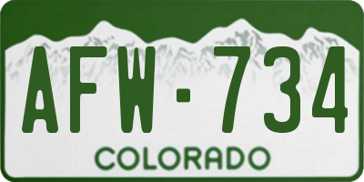 CO license plate AFW734