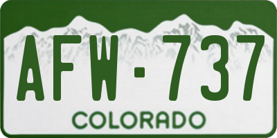 CO license plate AFW737